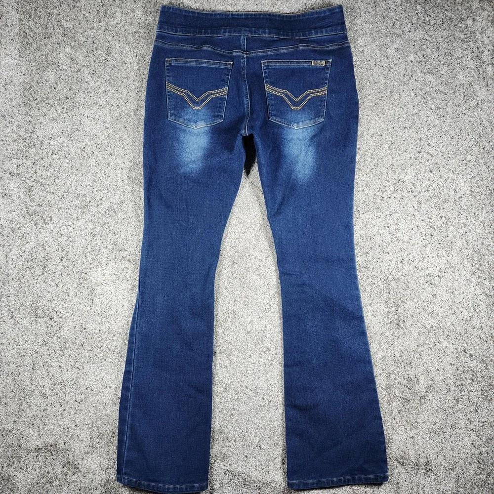 Harley Davidson Boot Cut Jeans Womens 31 Blue Pull On Stretch Denim - Never Worn